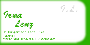 irma lenz business card